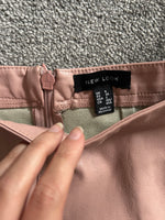 New Look Blush Pink Faux Leather A-Line Mini Skirt - Size UK 6