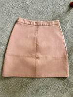 New Look Blush Pink Faux Leather A-Line Mini Skirt - Size UK 6
