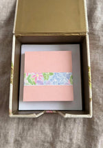 Embroidered Silk Butterfly Jewelry Box with Chinese Knot Closure - Oriental Trinket Keepsake Box with Floral Memo Notepad Set - Decorative Silk Storage Boxing