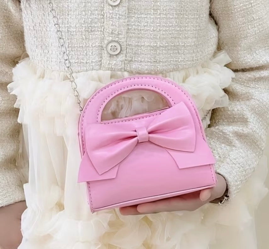 Mini Pink Bow Crossbody bag with Chain Strap