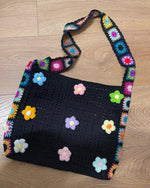 Midnight Bloom - Handmade Crochet Granny Tote