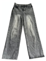 Grey Acid Wash Wide Leg Jeans – Size XS – High Waisted Baggy Fit