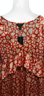 New Look Red Heart Print Ruffle Mini Dress UK 10 EU 38 US 6 BNWT