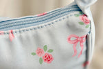 Baby Blue Floral Baguette Bag – Pink Rose & Bow Print | Y2K Coquette Shoulder Bag