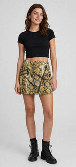 Bershka snakeskin mini skirt - Size S  / EU 36)