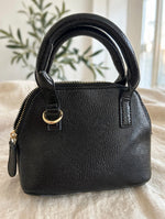 River Island Mini Bowler Bag - Red Tweed & Black Patent | Bow Detail Designer Handbag