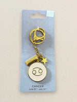 Cancer Zodiac Keychain Gold – Cute Enamel Star Charm Gift | June 21 - July 22