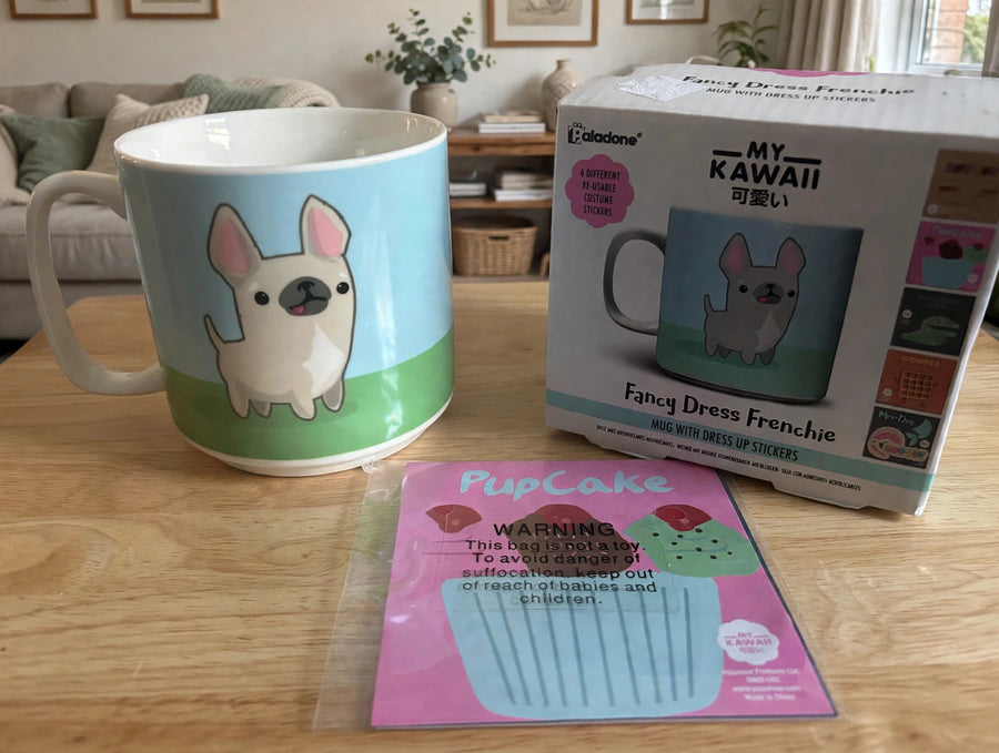 Paladone My Kawaii Fancy Dress Frenchie Mug With 6 Re-Usable Costume Stickers